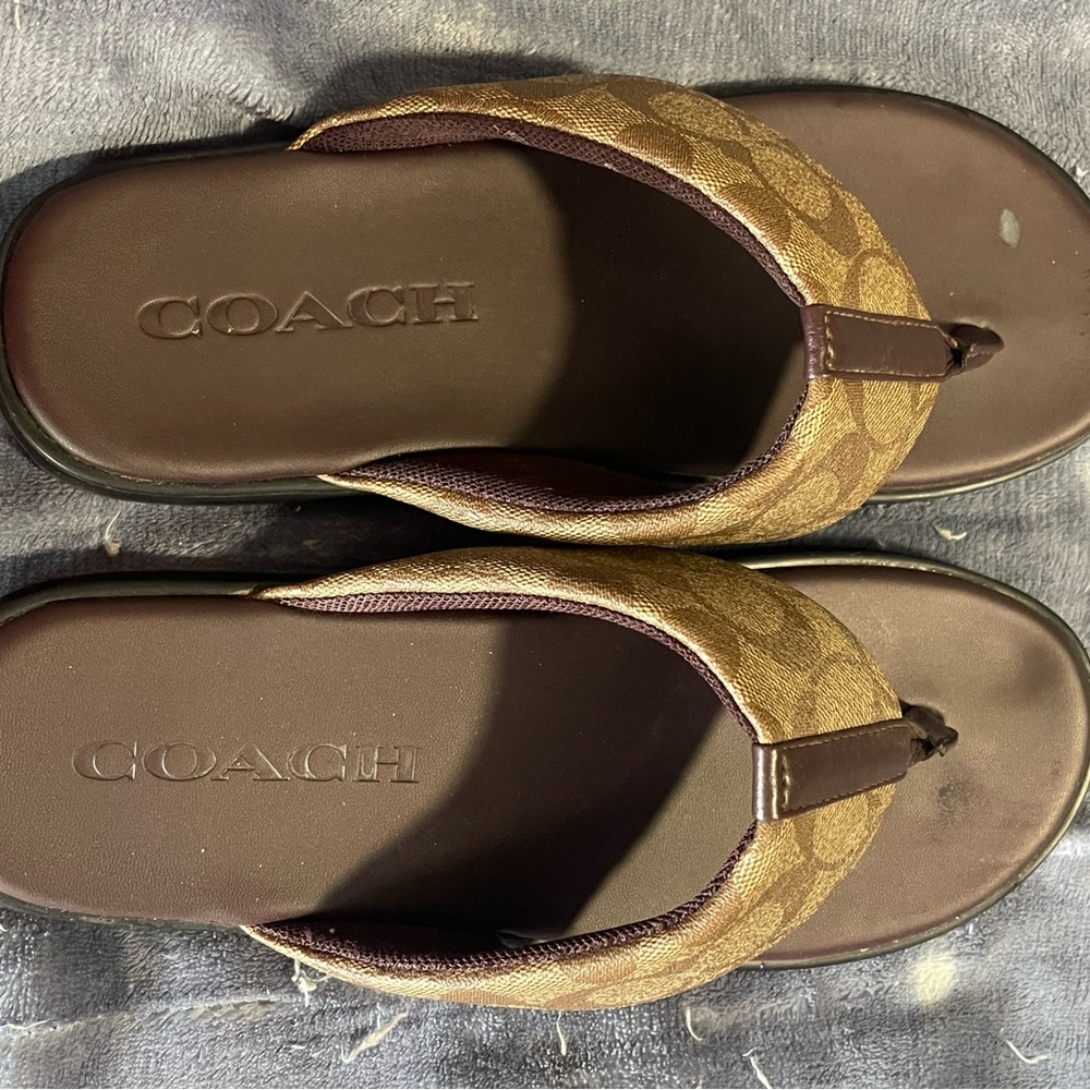 Coach Tan and Brown Slip-On Shoes